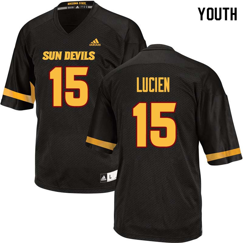 Youth #15 Devin Lucien Arizona State Sun Devils College Football Jerseys Sale-Black - Click Image to Close